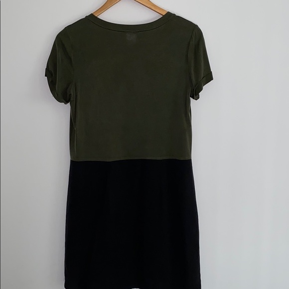 Anthropologie Dolan Green/Black Colorblock Dress - Picture 6 of 7